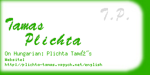 tamas plichta business card